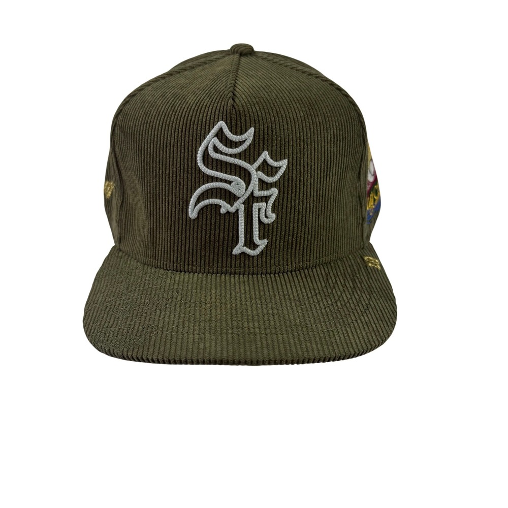 Daniel Luu SF Bay Area Corduroy Snapback Hat Olive Green Stash Pocket NWT